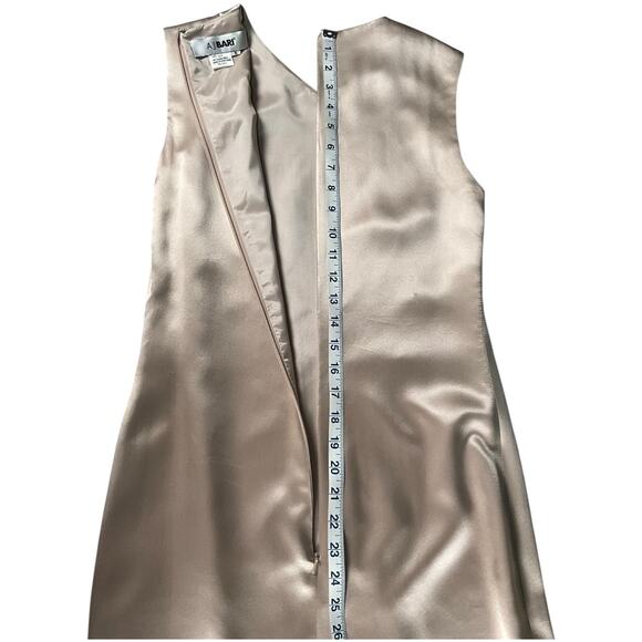 AJ Bari 100% Silk Sleeveless Maxi Dress Champagne Beige Size 6 Old Money Luxury - Picture 7 of 10